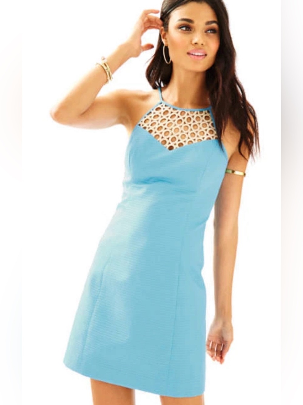 Lilly Pulitzer Larina Sea Spray Blue Shift Dress Size 12